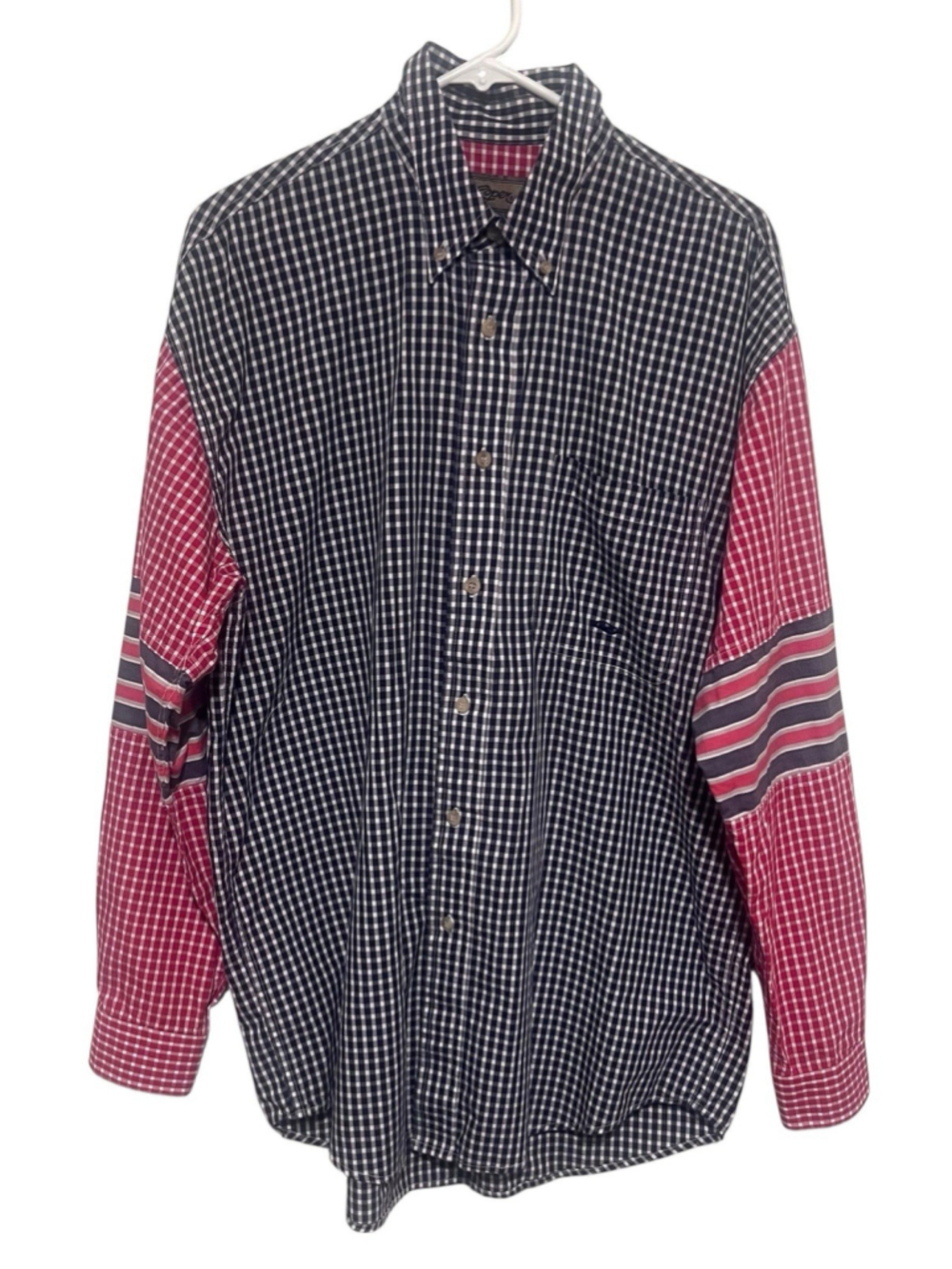 Roper Western Cowboy Button Up Shirt Men’s Medium Large M/L Navy Red Color Block